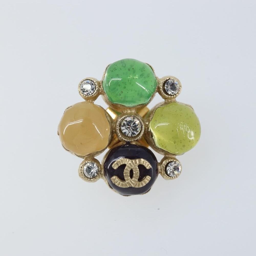 Chanel CC Gripoix Stone Brooch Metal Multicolor Gold CC